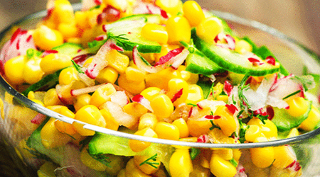 Sweet Corn Sundal with Coriander Pesto